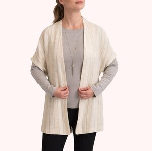Zonda Nellis Hand-Woven VTG Cardigan Neutral Metallic  ART TO WEAR Slow Fashion